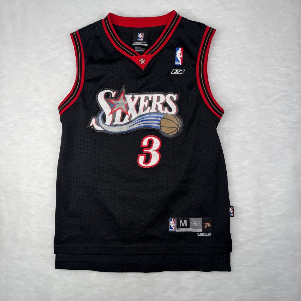 Reebok Philadelphia 76'ers Allen Iverson #3 Sixers Jersey Youth M 10-12 Black